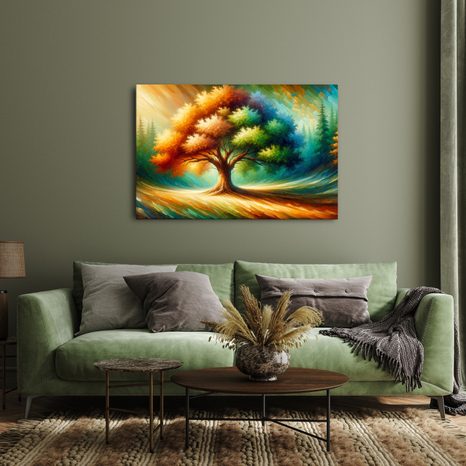 OBRAZ ZÁŘIVÝ STROM ŽIVOTA V KRAJINĚ - OBRAZY STROMY ŽIVOTA - OBRAZY