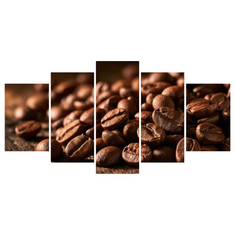 CANVASTAVLA 5-DELAD ROSTADE KAFFEBÖNOR - MAT- OCH DRYCKESTAVLOR - TAVLOR