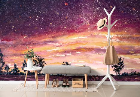 SAMOLEPÍCÍ TAPETA OLEJOMALBA LEVANDULOVÉHO POLE - SAMOLEPÍCÍ TAPETY - TAPETY