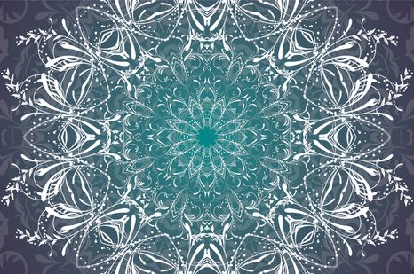 TAPETA ZELENO-BÍLÁ ROZETA - TAPETY FENG SHUI - TAPETY