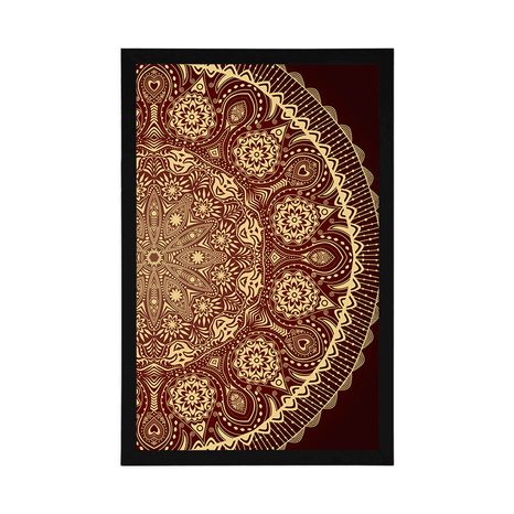 POSTER – MANDALA DECORATIVA CON PIZZO IN BORDEAUX - FENG SHUI - POSTER