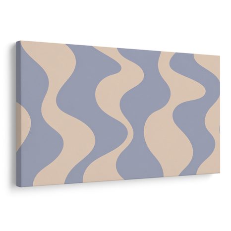 TABLEAU SUR TOILE – COURBES ABSTRAITES DÉLICATES EN BLEU - IMAGES FORMES ABSTRAITES - TABLEAUX