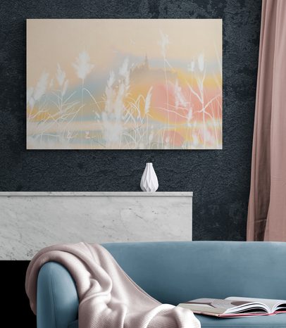 OBRAZ ZÁMEK V PASTELOVÉ KRAJINĚ - OBRAZY PŘÍRODY A KRAJINY - OBRAZY