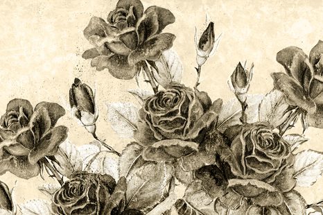 OBRAZ VINTAGE KYTICE RŮŽÍ V SÉPIOVÉM PROVEDENÍ - ČERNOBÍLÉ OBRAZY - OBRAZY