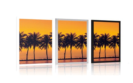 PLAGÁT ZÁPAD SLNKA NAD PALMAMI - PRÍRODA - PLAGÁTY