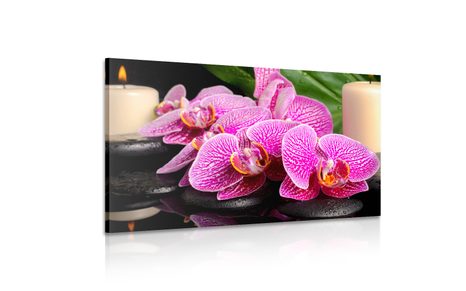 OBRAZ ZEN KOMPOZICE SE SVÍČKAMI - OBRAZY FENG SHUI - OBRAZY