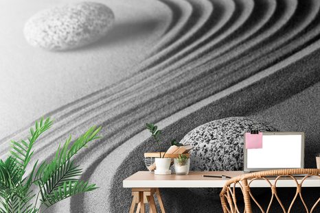 TAPETA JIN A JANG ČERNOBÍLÉ KAMÍNKY - ČERNOBÍLÉ TAPETY - TAPETY