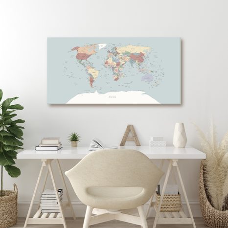 OBRAZ NA KORKU MAPA SVĚTA V BAREVNÉM PROVEDENÍ - PICTURES ON CORK - PICTURES