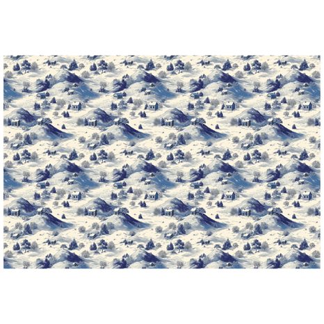 SAMOLEPÍCÍ TAPETA ZIMNÍ KRAJINA S MODRÝMI HORAMI - VZOROVANÉ TAPETY - TAPETY