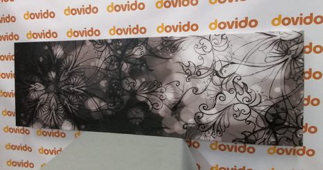 OBRAZ KVĚTINOVÁ MANDALA V ČERNOBÍLÉM PROVEDENÍ - ČERNOBÍLÉ OBRAZY - OBRAZY