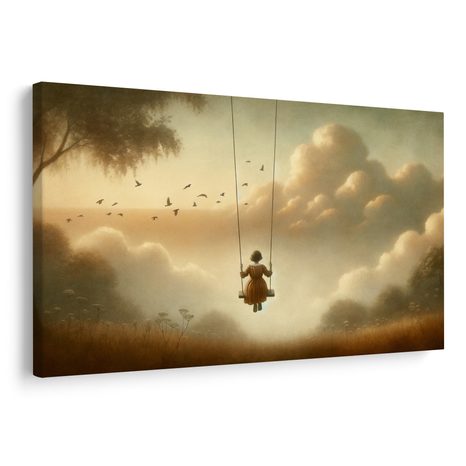 WANDBILD MÄDCHEN AUF DER SCHAUKEL - BILDER VON MENSCHEN - BILDER