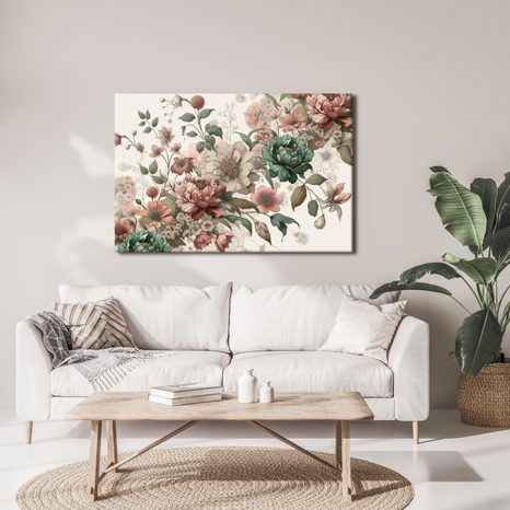 TABLEAU SUR TOILE – FLEURS DOUCES EN TONS PASTEL - TABLEAUX - 🔥 VENTE TOTALE