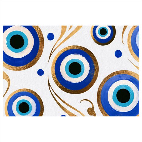 TABLEAU SUR TOILE – ŒIL BLEU AUX ORNEMENTS - TABLEAUX PAR THÈME - TABLEAUX