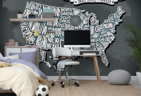 TAPETA MODERNÍ MAPA USA - TAPETY MAPY - TAPETY
