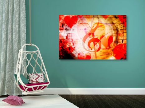 КАРТИНА НА ПЛАТНО – ЛЮБОВ КЪМ МУЗИКАТА - КАРТИНИ ЛЮБОВ - КАРТИНИ