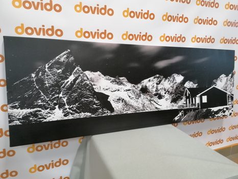 TABLEAU SUR TOILE – PAYSAGE NOCTURNE EN NORVÈGE EN NOIR ET BLANC - TABLEAUX EN NOIR ET BLANC - TABLEAUX