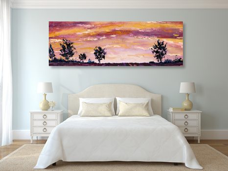 WANDBILD ÖLGEMÄLDE DES LAVENDELFELDES - ABSTRAKTE BILDER - BILDER