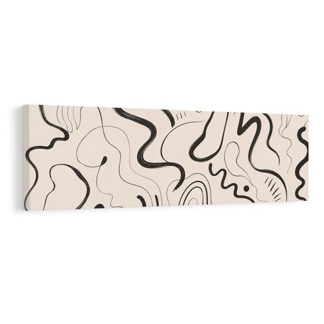 TABLEAU SUR TOILE – JEU MINIMALISTE DE TRAITS LIBRES - IMAGES FORMES ABSTRAITES - TABLEAUX