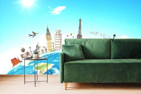 SAMOLEPÍCÍ TAPETA CESTA KOLEM SVĚTA - SAMOLEPÍCÍ TAPETY - TAPETY