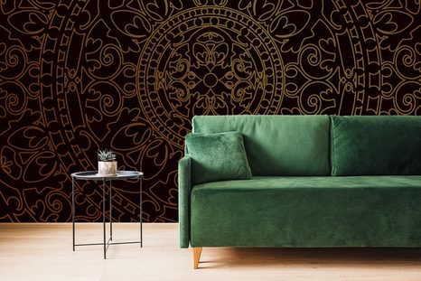 TAPETA ORIENTÁLNÍ ZLATÝ ORNAMENT - TAPETY FENG SHUI - TAPETY