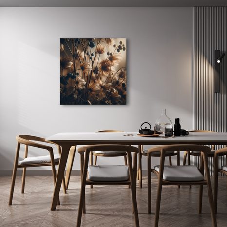 OBRAZ LUČNÍ KVĚTY V HNĚDÉM SVĚTLE - OBRAZY KVĚTŮ - OBRAZY