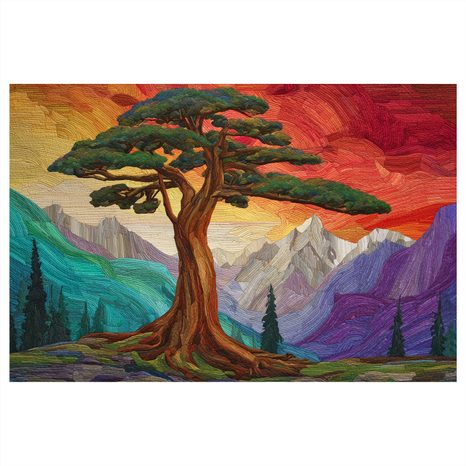 OBRAZ NÁDHERNÝ STROM ŽIVOTA V HORÁCH - OBRAZY STROMY ŽIVOTA - OBRAZY