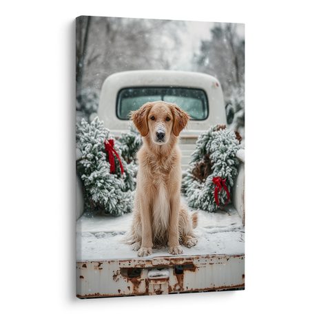 OBRAZ VÁNOČNÍ ATMOSFÉRA SE PSEM - VÁNOČNÍ A ZIMNÍ OBRAZY - PICTURES