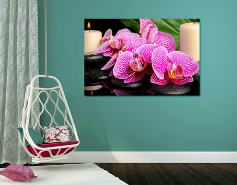 OBRAZ ZEN KOMPOZICE SE SVÍČKAMI - OBRAZY FENG SHUI - OBRAZY