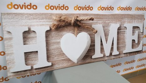 TABLOU CU INSCRIPȚIE HOME ÎN DESIGN VINTAGE - TABLOURI CI CITATE ȘI INSCRIPȚII - TABLOURI