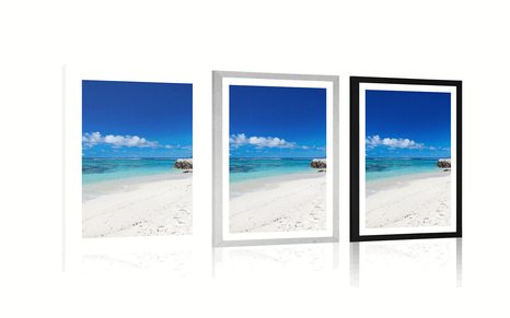 POSTER WITH MOUNT ANSE SOURCE BEACH - NATURE - POSTERS