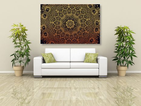 KÉP ARANY KELETI MANDALA - FENG SHUI KÉPEK - KÉPEK