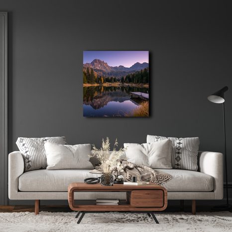 WANDBILD SPIEGELUNG DER BERGE IM SEE - BILDER SEEN - BILDER