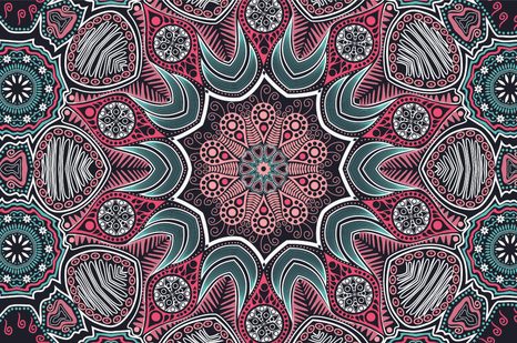 SAMOLEPÍCÍ TAPETA INDICKÁ MANDALA S KVĚTINOVÝM VZOREM - SAMOLEPÍCÍ TAPETY - TAPETY