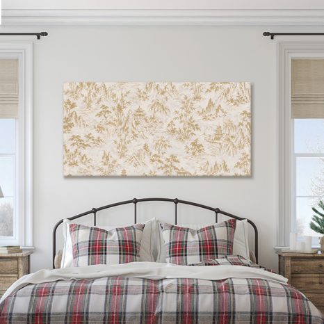 TABLEAU SUR TOILE – PAYSAGE DÉCORATIF AUX PAGODES - TABLEAUX FENG SHUI - TABLEAUX