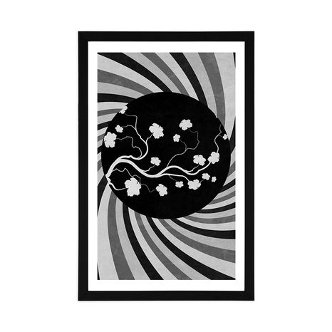 ПЛАКАТ – АЗИАТСКИ ГРЪНДЖ ФОН В ЧЕРНО И БЯЛО - ЧЕРНО-БЯЛО - ПЛАКАТИ