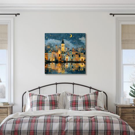 SLIKA BLAGDANSKI MIR NAD RIJEKOM - ŠARENE KUĆE - SLIKE