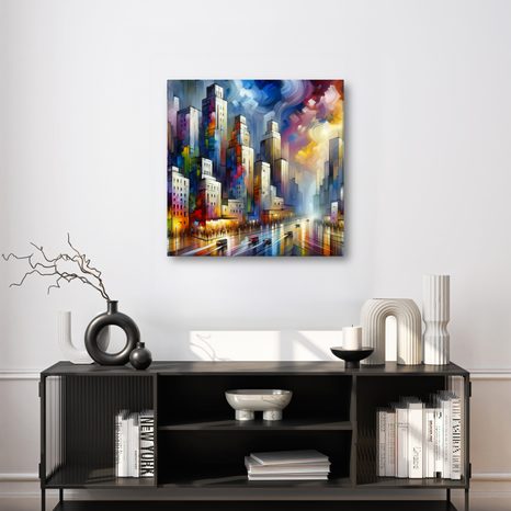 OBRAZ ABSTRAKTNÍ PANORAMA MĚSTA - OBRAZY MĚSTA - OBRAZY
