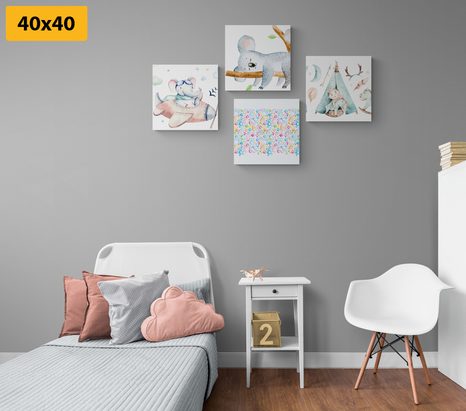 SET OBRAZŮ PRO DĚTI V NÁDHERNÝCH BARVÁCH - SESTAVY OBRAZŮ - OBRAZY