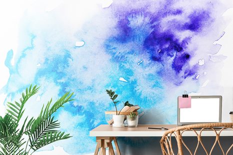 SAMOLEPÍCÍ TAPETA MODRO-FIALOVÉ ABSTRAKTNÍ UMĚNÍ - SAMOLEPÍCÍ TAPETY - TAPETY