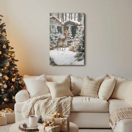 VÁNOČNÍ OBRAZ ZIMNÍ POHÁDKA V LESE - OBRAZY - TOTÁLNÍ VÝPRODEJ 🔥