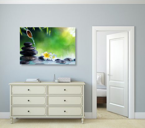 WANDBILD HARMONIE IM ZEN-GARTEN - BILDER MIT FENG SHUI-MOTIVEN - BILDER