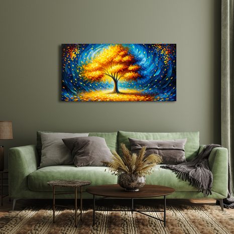 OBRAZ PODZIMNÍ STROM ŽIVOTA V MODŘI - OBRAZY STROMY ŽIVOTA - OBRAZY