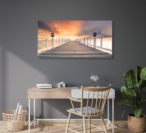 OBRAZ STARÉ DŘEVĚNÉ MOLO - OBRAZY PŘÍRODY A KRAJINY - OBRAZY