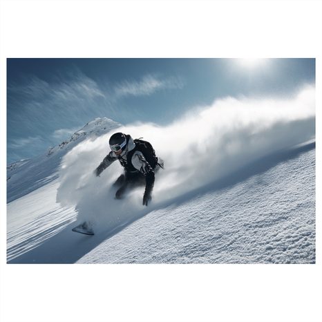 WANDBILD WINTERLICHE ADRENALIN-FAHRT - BILDER VON MENSCHEN - BILDER