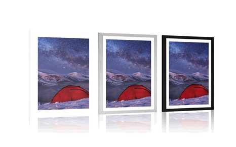 POSTER WITH MOUNT TENT UNDER THE NIGHT SKY - NATURE - POSTERS