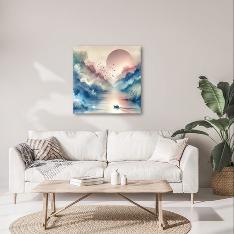 QUADRO SU TELA – TOCCO DI CIELO E TERRA - QUADRI LAGHI - STAMPE E QUADRI