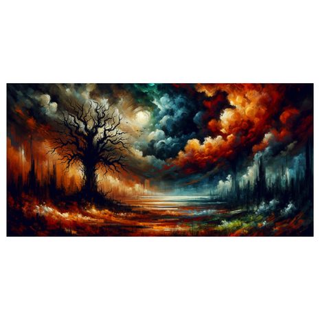 OBRAZ KRAJINA S BAREVNÝM STROMEM ŽIVOTA - OBRAZY STROMY ŽIVOTA - OBRAZY