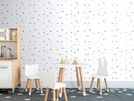 TAPETA MALÉ BAREVNÉ KULIČKY - VZOROVANÉ TAPETY - TAPETY