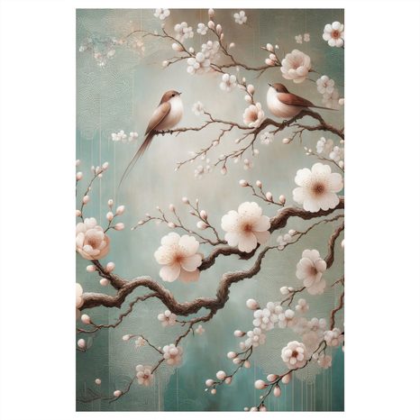 OBRAZ KVĚTINOVÁ VĚTEV S PTÁKY - OBRAZY PODLE MOTIVU - OBRAZY
