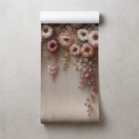 TAPETA PASTELOVÉ VISÍCÍ KVĚTY - TAPETY KVĚTINY - TAPETY